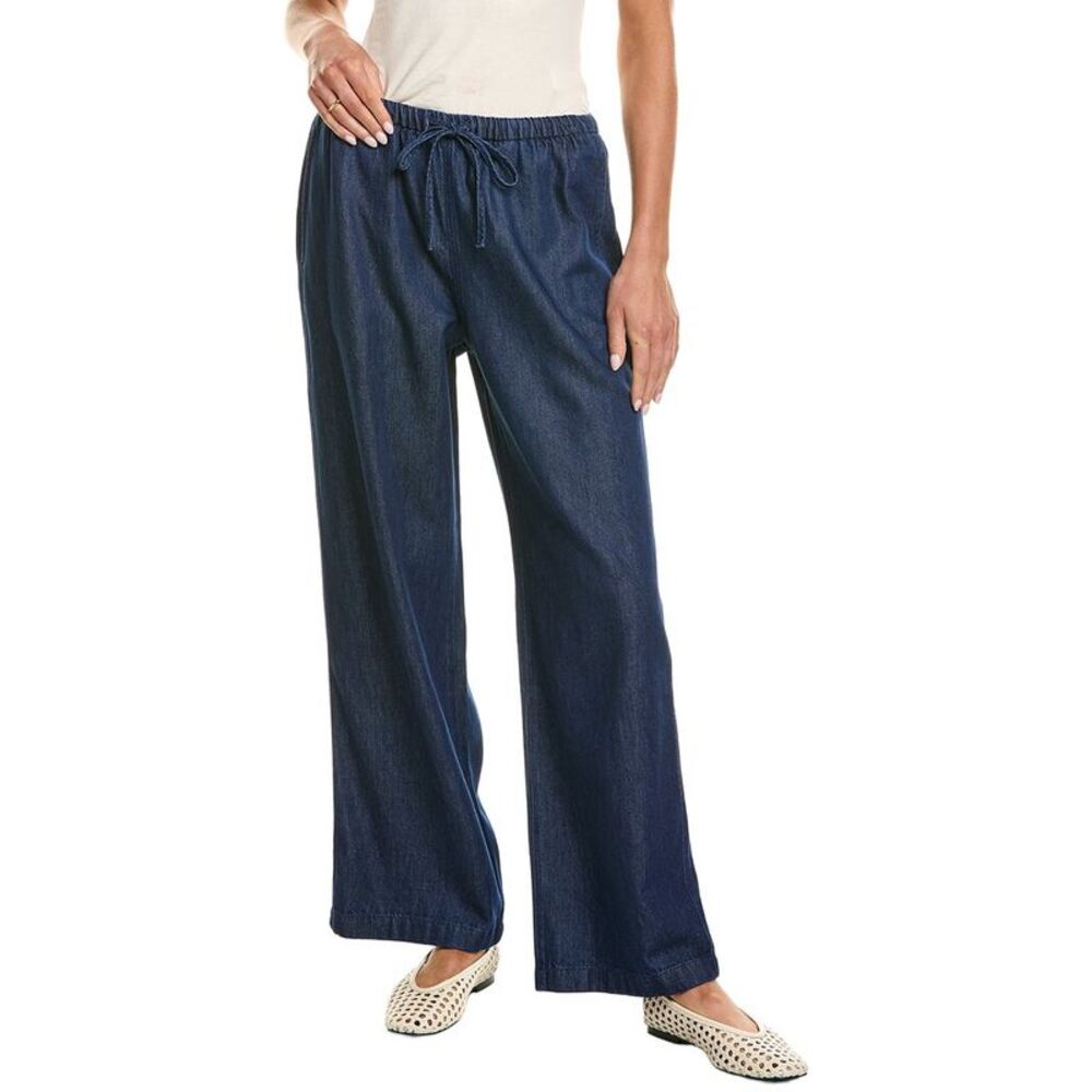 Madewell Womens Pull-On Wide Leg Pant, Blue